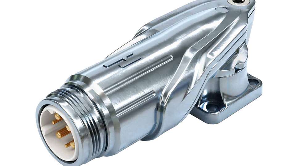 Klein aber leistungsstark: Der neue Winkelsteckverbinder M16 für Ströme bis 25 Ampere steht auf der SPS bei Hummel im Fokus. Mit einer Bauhöhe von knapp 22 mm ist er der flachste Gerätesteckverbinder seiner Klasse.