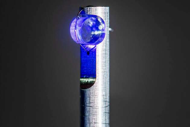 Das Herzstück des Experiments: der Kristall, der Thorium-Atome enthält.