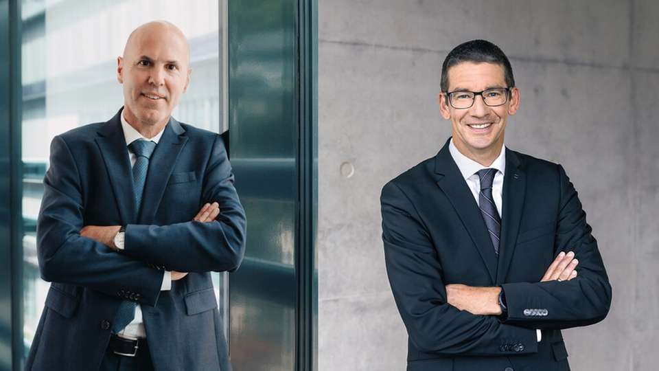 Dr Alexander Orellano, Leiter der Division Technologie Systeme, Rohde & Schwarz und Dr Hagen Zimer, für die Lasertechnik verantwortliches Vorstandsmitglied von Trumpf.