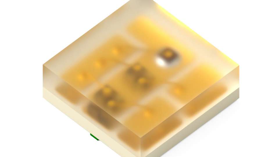 Die neue KPGF-0607GBRC-05 vereint drei Chips in einem äußerst kompakten Gehäuse und liefert bei minimalem Energieverbrauch brillante RGB-Farben. Sie ist somit ideal für IoT-Geräte, Wearables und hochdichte Leiterplattenlayouts.