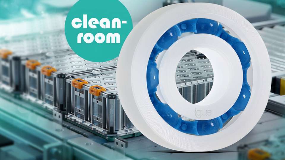 Mehr Sicherheit in Reinräumen mit neuen Polymer-Kugellagern: Igus erweitert sein Portfolio für die Halbleiterfertigung und Batterieproduktion um abriebfeste xiros-Kugellager.