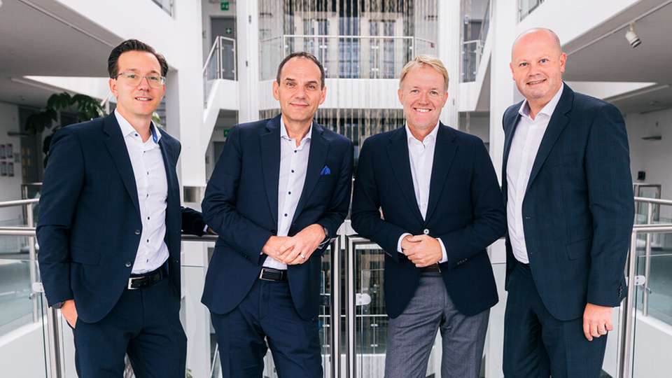 Die Geschäftsführung von Conrad (von links): Dr. Sebastian Dehnen, Ralf Bühler, Dr. Daniel Saga und Guy Dann.