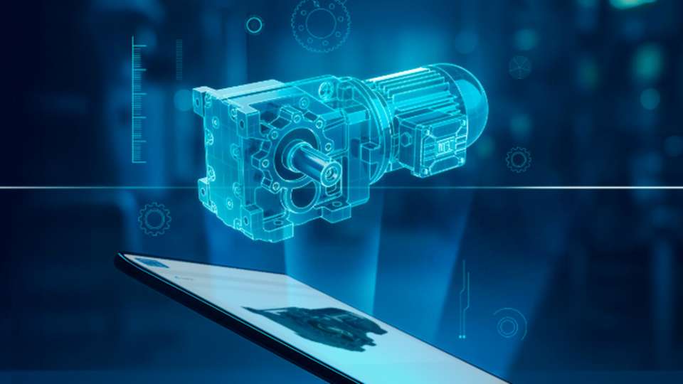  Mithilfe interaktiver 3D-Modelle und einer Augmented-Reality-Funktion lassen sich die ausgewählten Getriebe virtuell im realen Umfeld betrachten und direkt in die eigene Konstruktionsumgebung einbinden. 