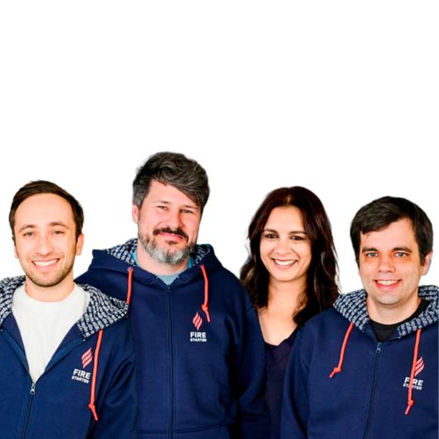 Das Gründerteam von Cartken (von links): Jake Stelman, Jonas Witt, Anjali Jindal Naik, Christian Bersch