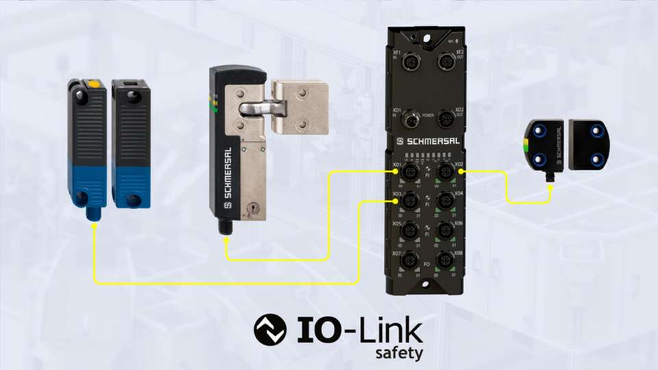 Die ersten IO-Link-Safety-Produkte von Schmersal sind gegen Ende des ersten Halbjahres 2026 lieferbar: der Sicherheitssensor RSS362 (rechts) und die Sicherheitszuhaltung AZM42 (links).