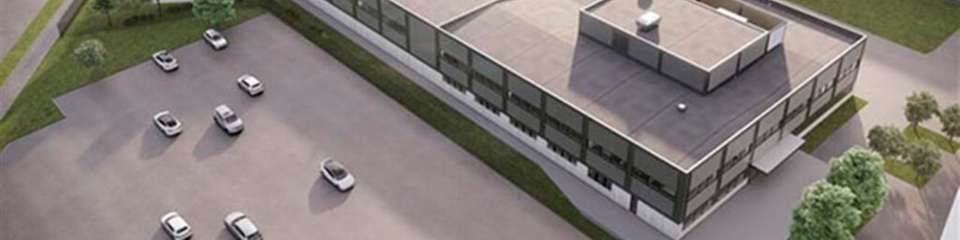 Luftaufnahme des geplanten Gunnesbo Innovation Centre in Lund, das künftig Forschung und Entwicklung für moderne Wärmeübertragungstechnologien bündelt.