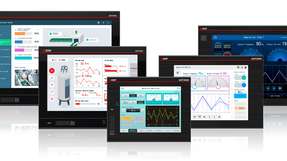 HMI-Panels der GOT3000-Serie mit Visualisierungen für Prozessüberwachung und Maschinensteuerung in digitalisierten Produktionsanlagen.