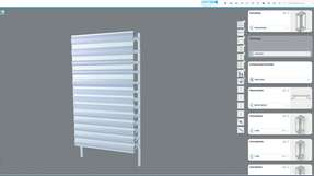 3D-Darstellung eines AirSTREAM-Rahmens im Lütze Konfigurator mit Parameterauswahl für den Schaltschrankbau.