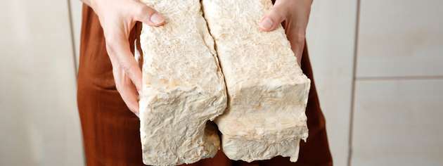 Pilzbasiertes Baumaterial aus dem Sonderforschungsbereich MY-CO BUILD: Die Forschungsarbeiten der TU Berlin untersuchen Struktur, Herstellungsprozesse und Nachhaltigkeit neuartiger biogener Werkstoffe.
