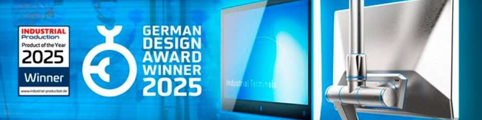 Der Panel PC SHP9000 wurde für sein hygienisches Design und seine leistungsstarke, flexible Technologie gleich doppelt ausgezeichnet – mit dem German Design Award 2025 und dem Industrial Production Award als eines der besten Produkte des Jahres.