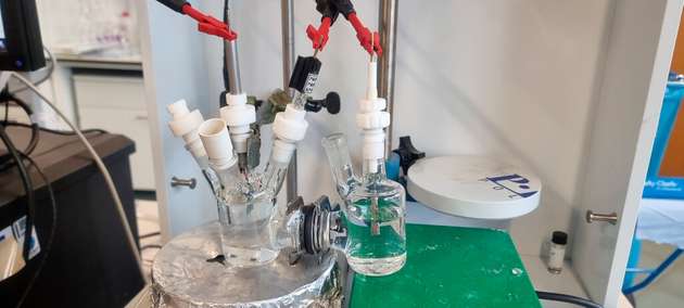 Elektrolysezelle zur Herstellung von Ameisensäure aus Glycerin.