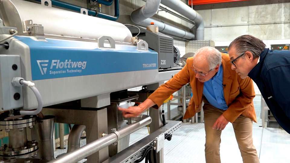 Der Flottweg Tricanter ist das Herzstück der Speiseölaufbereitung beim Abwasserverband Hall in Tirol - Fritzens.
