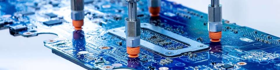 Sichere Handhabung sensibler Elektronik: Der neue Sauggreifer aus dem Material HT1-ESD bewegt Leiterplatten abdruckarm und schützt zuverlässig vor elektrostatischen Entladungen.