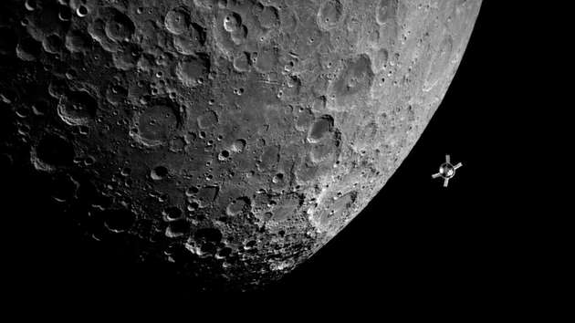 Darstellung eines Orion-Raumschiffs des NASA-Programms Artemis. Ein zentraler Teil der Orion-Raumschiffe ist das Europäische Servicemodul ESM, das im Auftrag der NASA von der Europäischen Weltraumorganisation ESA in Deutschland gebaut wird. Es beinhaltet den Antrieb für Orion und liefert über vier Solargeneratoren den Strom. Außerdem reguliert es Klima und Temperatur im Raumschiff und lagert Treibstoff, Sauerstoff sowie Wasservorräte für die Crew.