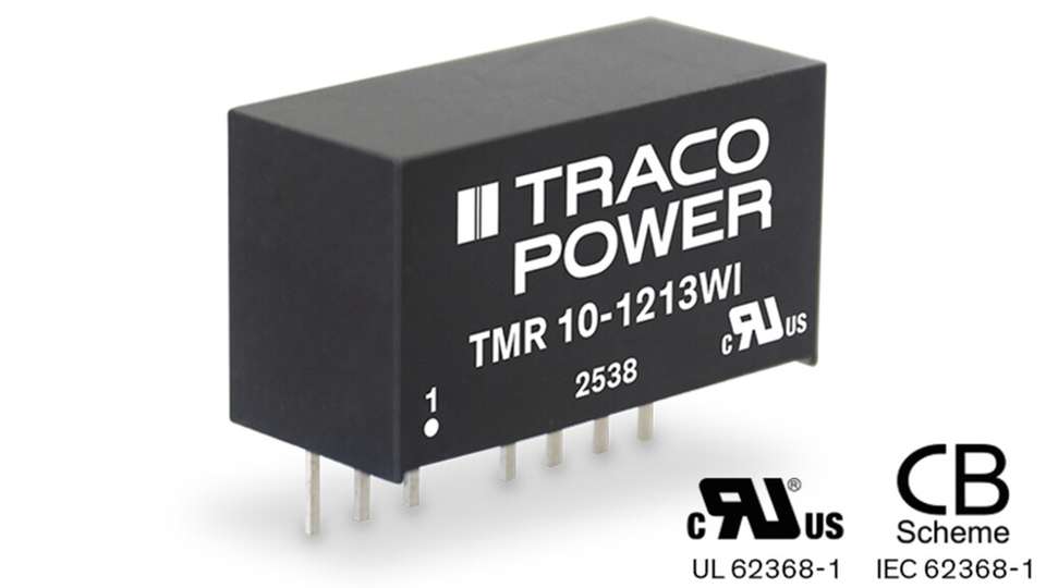 Die TMR‑10WI‑Serie umfasst isolierte 10‑W‑DC/DC‑Wandler im kompakten SIL‑8‑Gehäuse.