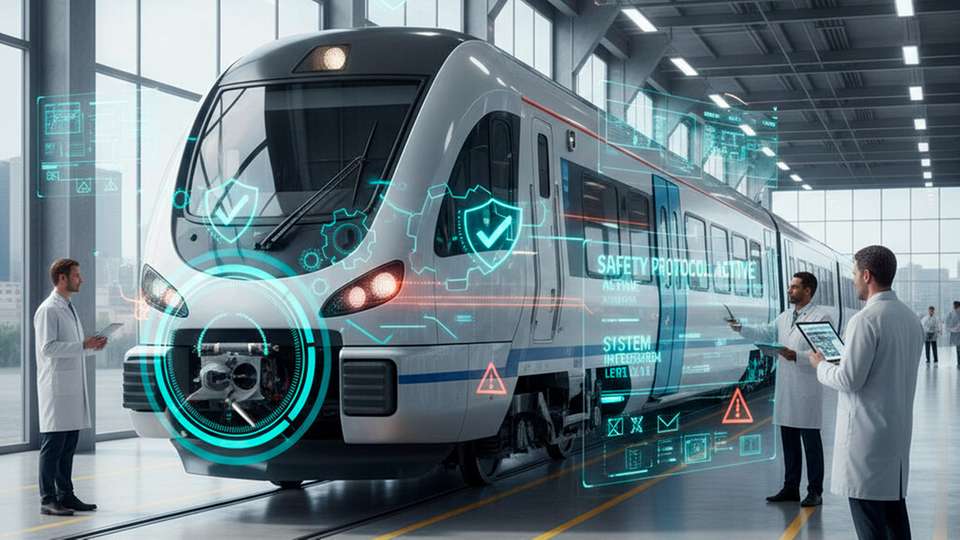 Ganzheitliche Sicherheitsanalyse für Batterie- und Wasserstoffantriebe im Schienenverkehr: von Gefährdungsidentifikation über Restrisiko bis zur Bewertung des Gesamtsystems.