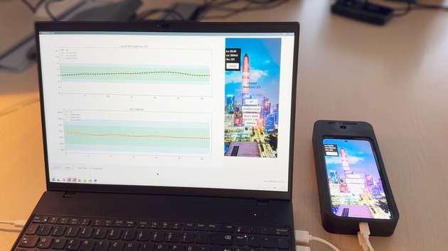 Demogerät zur Messung von Lux und CCT über ein OLED-Display.