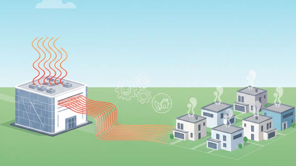 Abwärme aus Rechenzentren kann nach Aufbereitung in kommunale Wärmenetze eingespeist und für Wohngebiete genutzt werden.