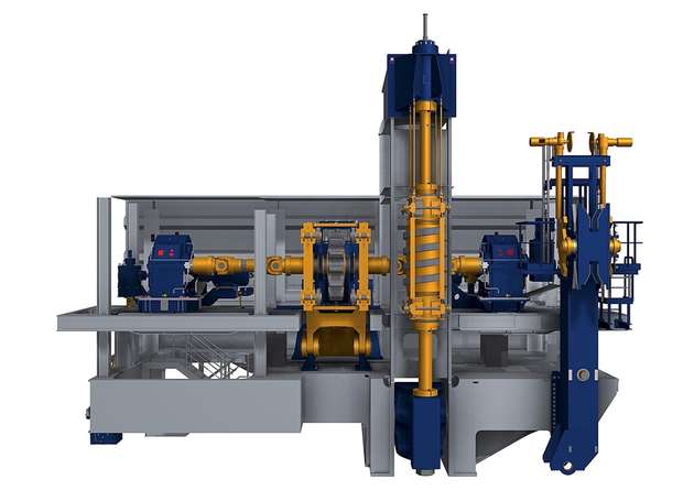 Seitenansicht der Antriebseinheit eines Pylonen. 