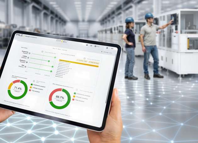 Auf dem Dashboard der Myzel Lifecycle Platform sehen Anwender den Status von Assets wie Daten, Menschen oder Maschinen in Echtzeit. Die Plattform vereint das Management von Personal und Maschinen und unterstützt bei der Einhaltung von Gesetzen und Sicherheitsanforderungen.