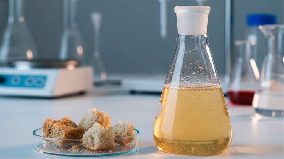 Mikroben erzeugen aus Zucker aus Abfallbrot Wasserstoff, der Hydrierungen unter milden Bedingungen antreiben kann – ohne extern zugeführten fossilen Wasserstoff.