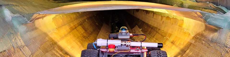 Autonome Roboter sollen die Rotorblätter von innen inspizieren: So könnte der Einsatz der von EduArt Robotik entwickelten mobilen Plattform aussehen.