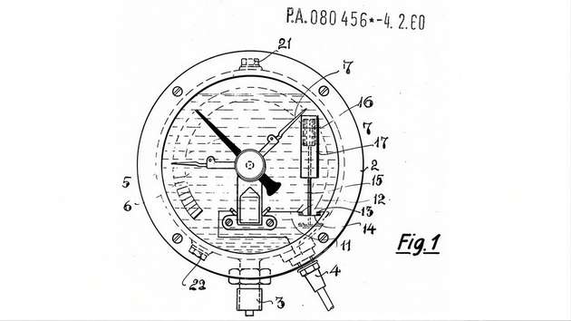 1959: Erste Patente – Von Anfang an ist Wika bestrebt, für seine Kunden innovative Produkte zu entwickeln. Herausforderungen zu erkennen und zu lösen, gehört von Anfang an zum Erfolgsrezept des jungen Unternehmens. Man ist früh bestrebt, technische Entwicklungen maßgeblich voranzutreiben. Zahlreiche Patente veranschaulichen das. Die ersten erhält Alexander Wiegand für membrangesteuerte Gasdruckregulierung.