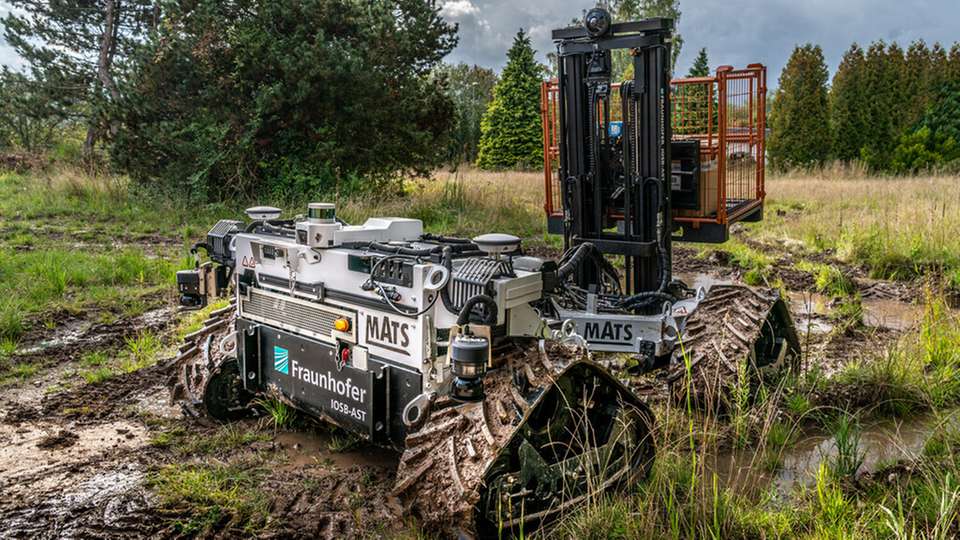 Modulares autonomes Transportsystem (MATS) im Einsatz.