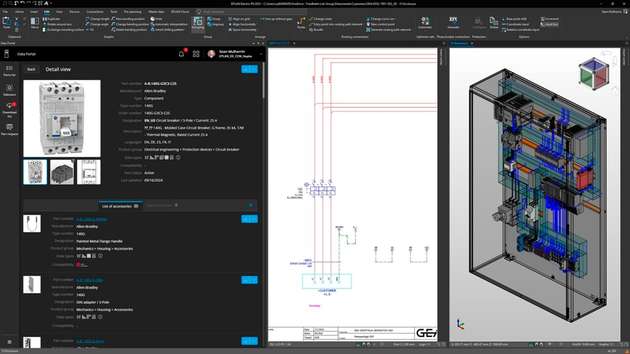Nahtloser Übergang: Einfügen von Teilen aus der Eplan Cloud in die Projekt- und Teiledatenbank.