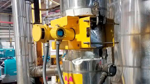 Minitrac zur Durchflussmessung von flüssigem Asphalt.