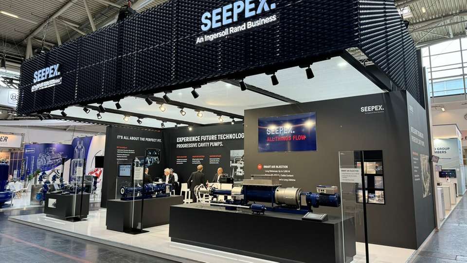 IFAT 2026, Halle B1, Stand 215: Seepex zeigt Technologien für Abwasser- und Industrieanwendungen – darunter Seepex IQ zur Pumpenüberwachung sowie Smart Air Injection und Smart Conveying Technology.