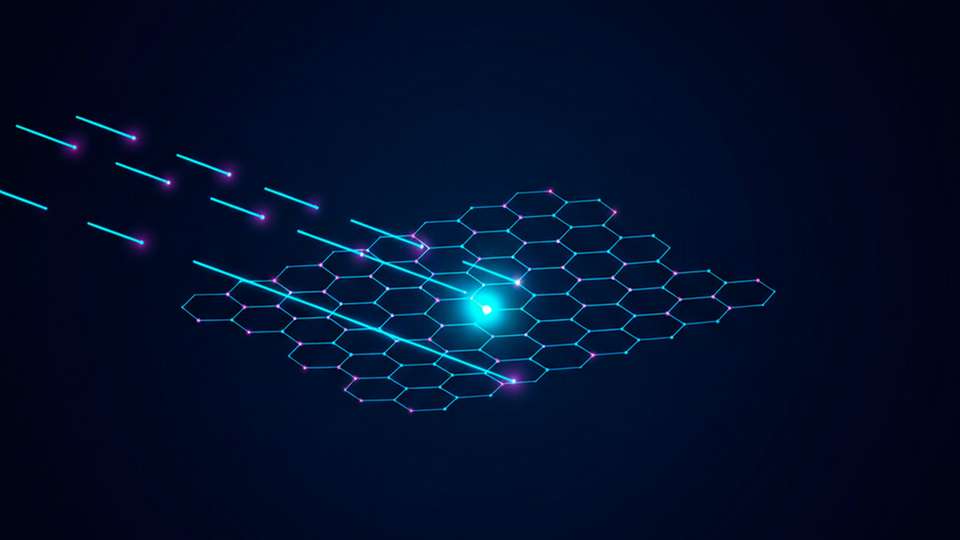 Ein Laser wie ein Stroboskop: Kurze Lichtpulse „fotografieren“ die Dynamik von Elektronen an Defektstellen in zweidimensionalen Materialien und liefern die Basis, Messzyklen und Ansteuerung von Quantensensoren präzise zu timen.