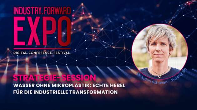Auf der INDUSTRY.forward EXPO 2026 wird Dr. Katrin Schuhen, Geschäftsführerin des gemeinnützigen Unternehmens Wasser 3.0, darüber sprechen, wie sich über 95 Prozent des Mikroplastiks aus Industrieabwässern entfernen lassen – filterlos und energieeffizient.