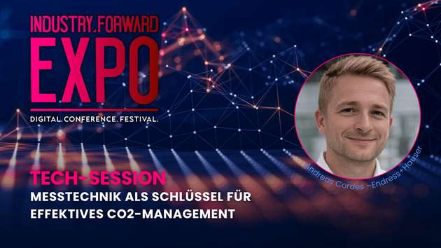 Auf der INDUSTRY.forward EXPO 2026 wird Andreas Cordes von Endress+Hauser darüber sprechen, warum präzise Messtechnik für das CO2-Management zentral ist.