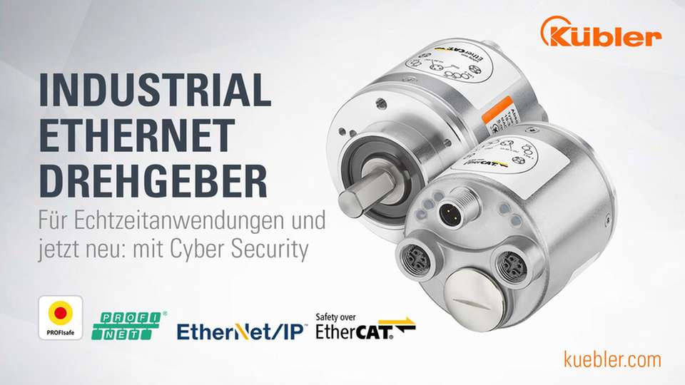 Industrial Ethernet Drehgeber von Kübler für vernetzte Automatisierung.