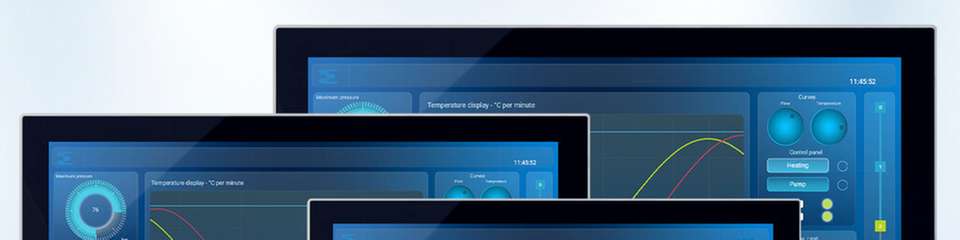 Bei den Multitouch-HMIs von Sigmatek ist modernste Projective-Capacitive-Touch-Technologie (PCT) im Einsatz, bei der die Sensorik geschützt auf der Rückseite der robusten, durchgehenden Glasfront angebracht ist.