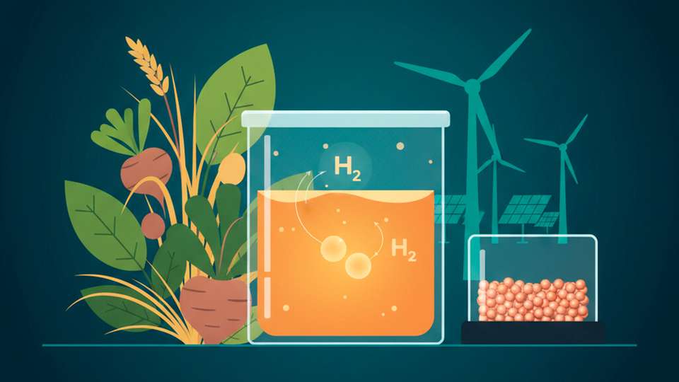 Biogene LOHC sollen Wasserstoff ähnlich wie flüssige Kraftstoffe speicher- und transportierbar machen. Trägermoleküle aus Pflanzenresten binden Wasserstoff und geben ihn wieder ab. Laut Forschungshinweisen erfolgt dies teils mit Kupfer statt teurer Edelmetallkatalysatoren und bei niedrigeren Temperaturen.
