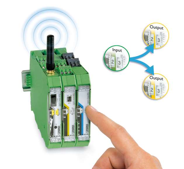 Über das Rändelrad werden die einander zugeordneten Funkmodule einfach miteinander verbunden.