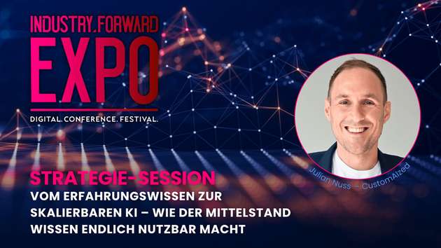 Auf der INDUSTRY.forward EXPO 2026 wird Julian Nuss, Geschäftsführer von CustomAIzed, darüber sprechen, wie KI-Wissensmanagementsysteme im Mittelstand produktiv eingeführt werden können.