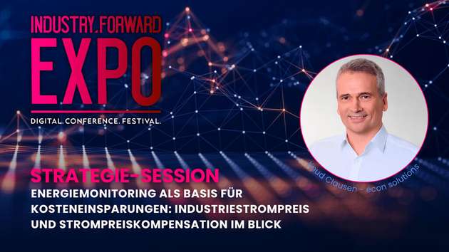 Auf der INDUSTRY.forward EXPO 2026 wird Knud Clausen, Gebietsverkaufsleiter bei econ solutions, darüber sprechen, wie effizientes Energiemanagement die Energiekosten senkt und die Wettbewerbsfähigkeit stützt.