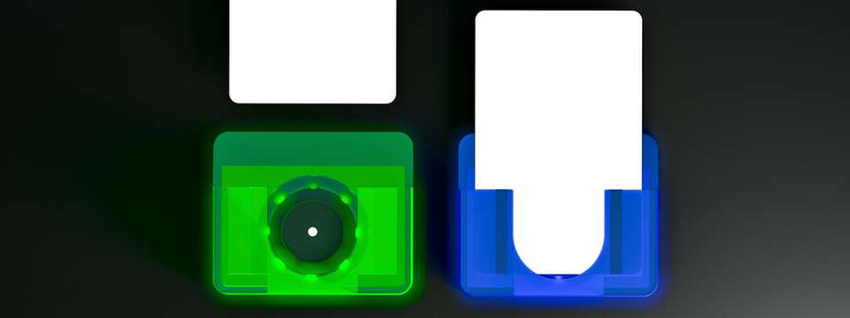 Bei dem neuen RFID-Kartenhalter von Schlegel signalisiert die Beleuchtung den Status des Systems.