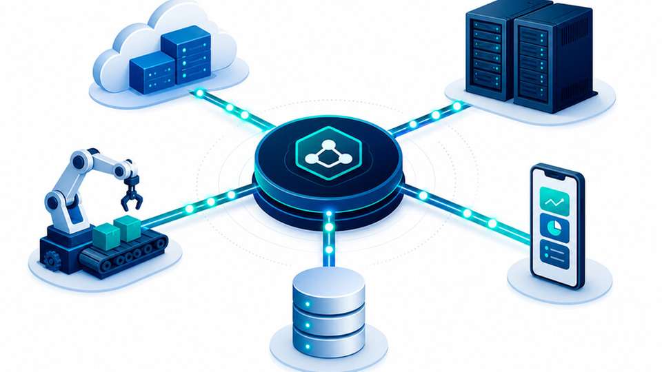 Ein zentraler Messaging-Hub vernetzt Cloud, On-Prem und Industrie-Systeme – Grundlage für schnelle, zuverlässige Datenintegration in Echtzeit.