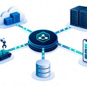 Ein zentraler Messaging-Hub vernetzt Cloud, On-Prem und Industrie-Systeme – Grundlage für schnelle, zuverlässige Datenintegration in Echtzeit.
