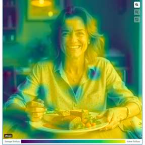 XAI-Erklärungen für das Bild, auf dem eine Person als Fälschung erkannt wurde.