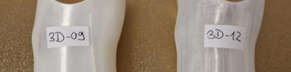 3D-gedruckte Testprothesen aus ausgewählten Biocompounds.