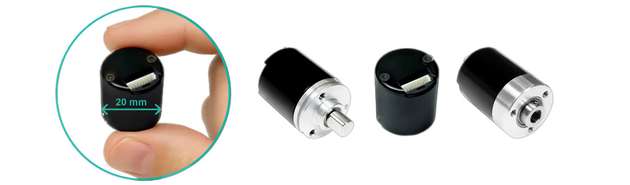 Performance auf engstem Raum – Die batterielosen Multiturn-Kit Encoder im neuen 20-mm-Format sorgen für lückenloses Positions-Feedback in Klein- und Kleinstantrieben – auch in humanoiden Robotern.