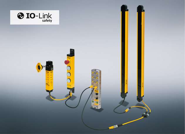 Das IO-Link Safety-Paket aus Master, Sensoren sowie Feldgeräten und passendem Zubehör von Pilz unterstützt mit Blick auf das Internet der Dinge IIOT vernetzte Maschinen und Anlagen herstellerungebunden bis auf die Sensor- bzw. Feldebene.
