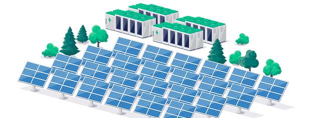 Photovoltaik, Speicher, Netzanschluss und Vermarktung werden bei hybriden Solarparks nicht als einzelne Bausteine betrachtet, sondern als eng verzahnte Bestandteile eines gemeinsamen Energiesystems.
