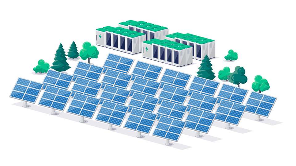 Photovoltaik, Speicher, Netzanschluss und Vermarktung werden bei hybriden Solarparks nicht als einzelne Bausteine betrachtet, sondern als eng verzahnte Bestandteile eines gemeinsamen Energiesystems.
