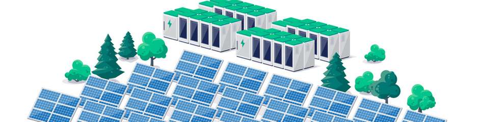 Photovoltaik, Speicher, Netzanschluss und Vermarktung werden bei hybriden Solarparks nicht als einzelne Bausteine betrachtet, sondern als eng verzahnte Bestandteile eines gemeinsamen Energiesystems.